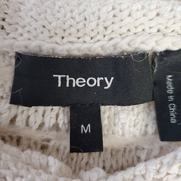 Theory Women's Striped Boat Neck Sweater Size M Sleeveless Merino Wool Alpaca - Picture 5 of 9